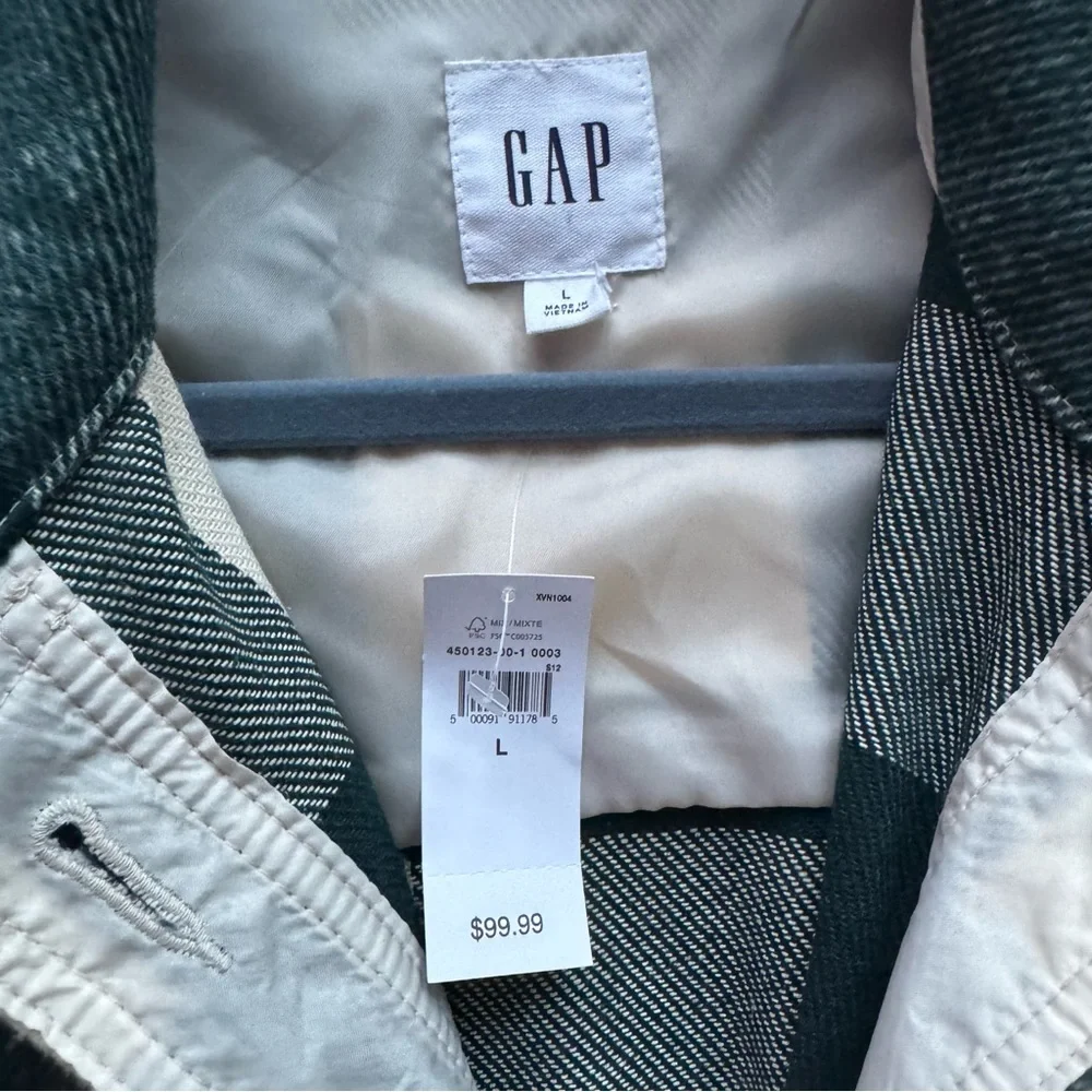 NWT GAP Plaid Shirt Jacket Large - Picture 7 of 7